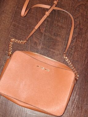 Michael Kors Cognac Saffiano Leather Crossbody Bag